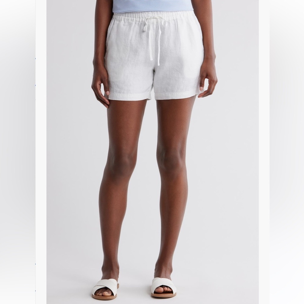 Tommy Bahama Women's Two Palms Linen Drawstring White Casual Shorts -Sz Med, NWT - Picture 2 of 14